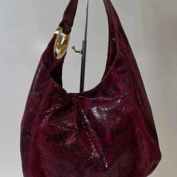 Michael Kors MK Fulton Snakeskin Animal Print Hobo Bucket Purse Handbag - Picture 2 of 9